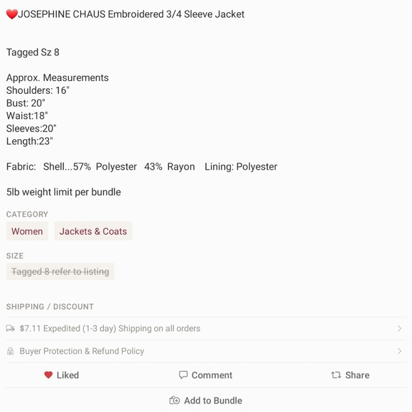 Teal/turquoise light weight blazer - Picture 5 of 5